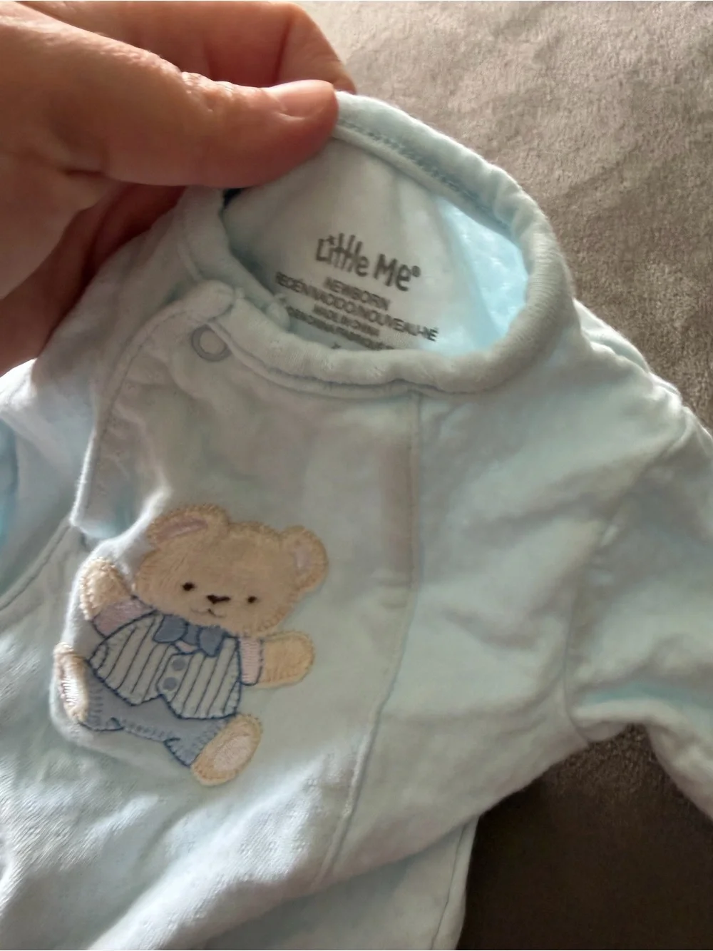 Little Me Bear Footed One-Piece Baby Sleeper